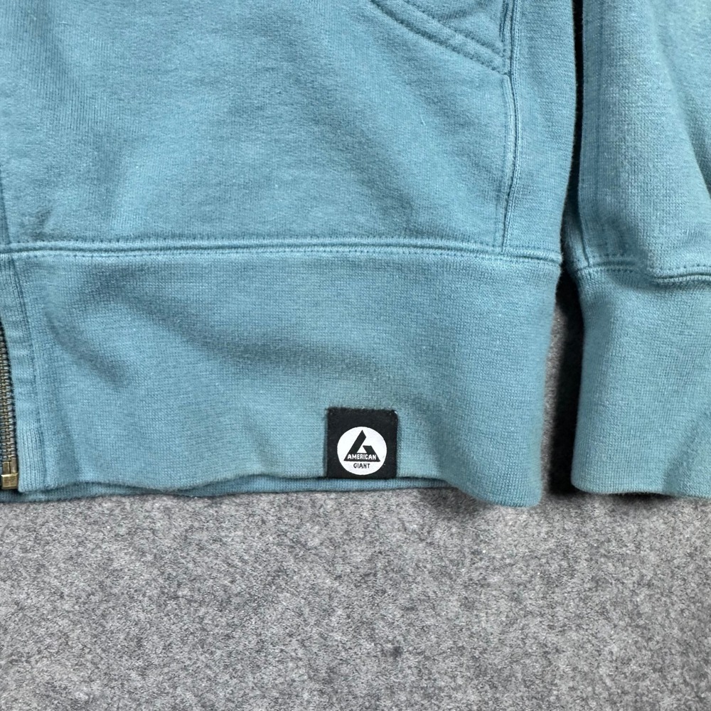 American Giant Classic Full Zip Hoodie Mens Small Teal Blue Made in USA Cotton - Picture 6 of 10